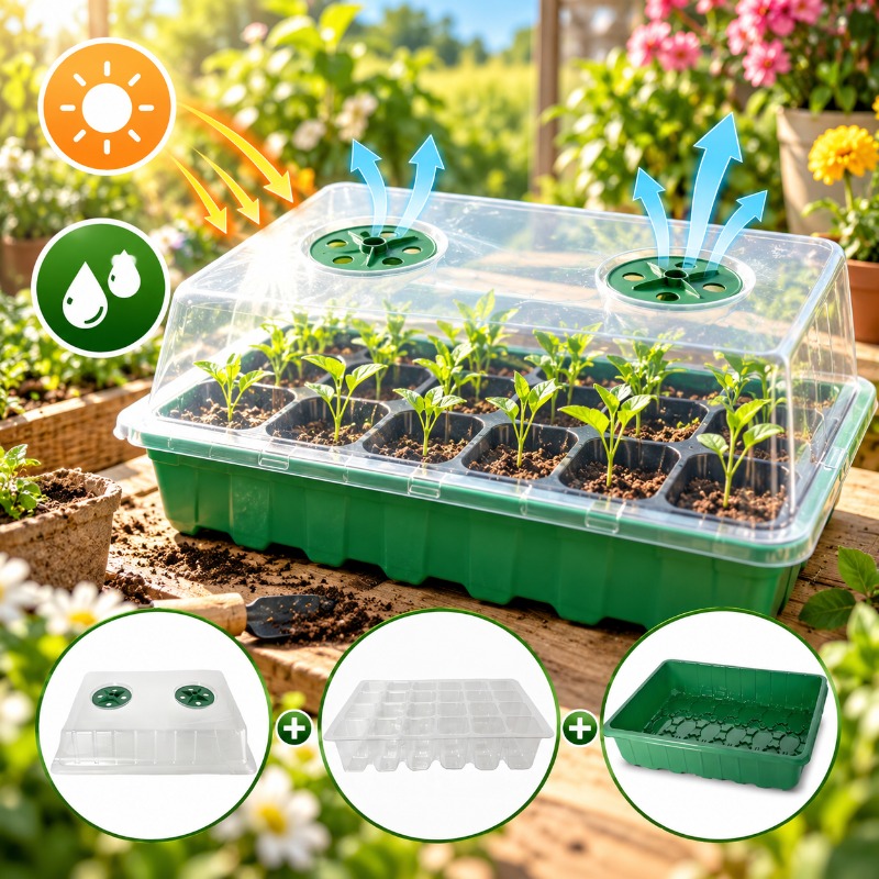 10 Pieces Seed Starter Trays w - огляд і ціна Humidity Dome Kit